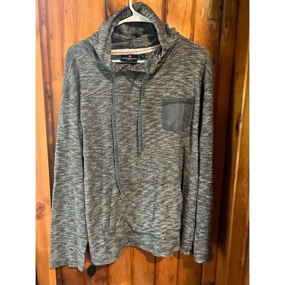 Airwalk Other - Airwalk Mens Hoodie Space‎ Dye Grey Black Lightweight Long Sleeve Pullover Large